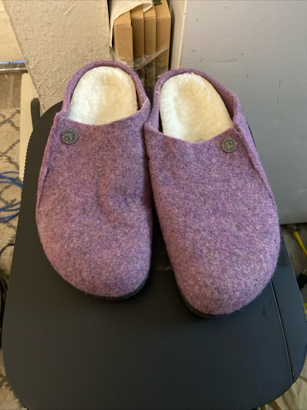 Birkenstock Zermatt Shearling Felt, Mauve, Size EU38 women